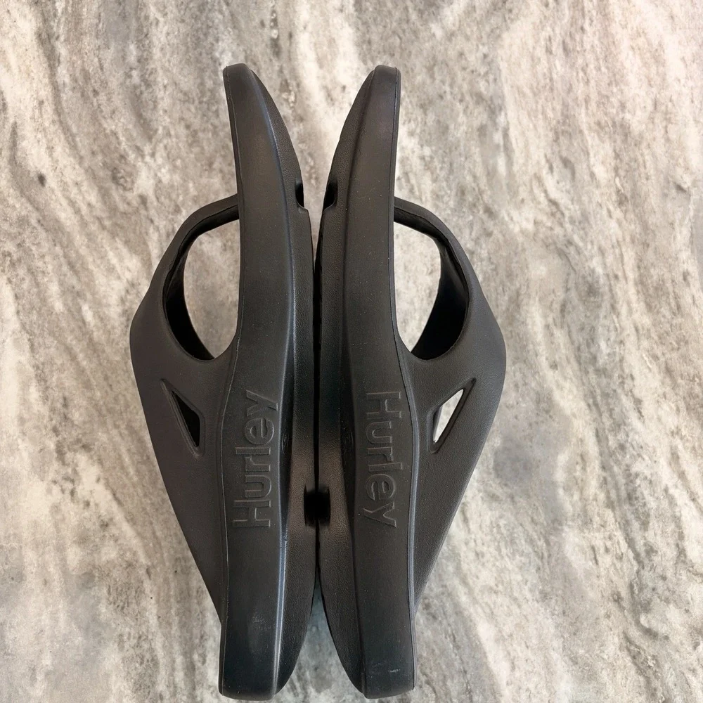 Hurley Injection Flip Flops Men's 9 Black Comfort Sandals